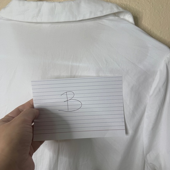 Ted Baker Shirt Women's 3 White Button Up Long Sleeve Cannon Gathered Peplum - Picture 9 of 10